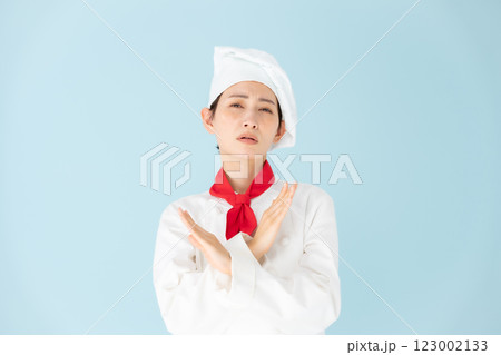 女性　シェフ　コックコート　バツ 123002133