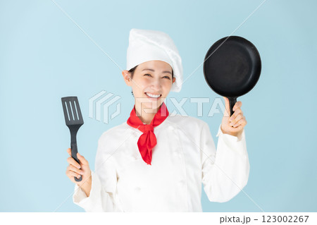 女性 シェフ コックコート 調理 女性 シェフ コックコート 調理 123002267