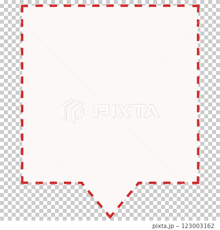 Simple dashed square speech bubble 2 (red and white) 123003162