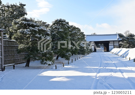 二条城（元離宮二条城）桃山門の雪景色 123003211