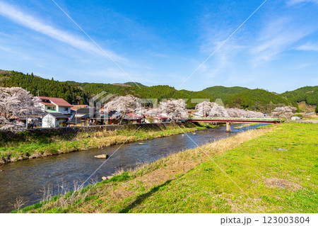 手まり街道・出雲街道旧美甘宿 　春の風景3　岡山県真庭市 123003804