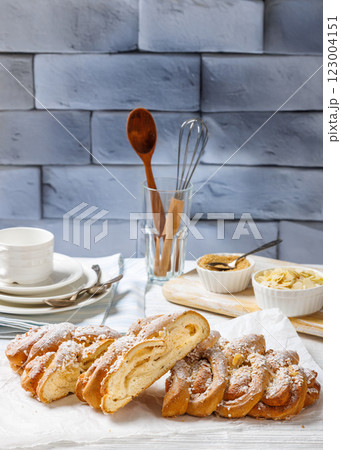 Almond braid with marzipan, Danish Almond braid 123004151