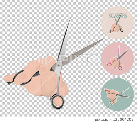美容師とハサミ・理容師とハサミ 123004205