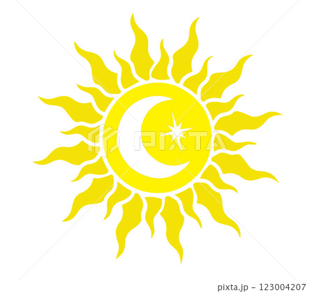 moon and star and sun illustrator 123004207