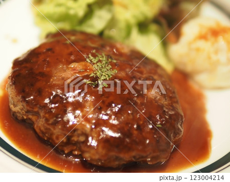 美味しそうなハンバーグ 美味しそうなハンバーグ 123004214