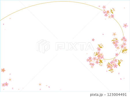 シンプルな桜の花のフレーム ベクター 白背景 シンプルな桜の花のフレーム ベクター 白背景 123004491