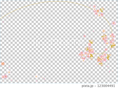 シンプルな桜の花のフレーム ベクター 白背景 シンプルな桜の花のフレーム ベクター 白背景 123004491
