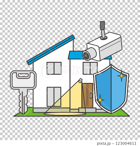 住宅の防犯イメージイラスト 123004611