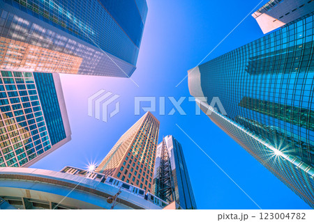 日本の東京都市景観 輝きの時代へ。汐留のオフィスビル群などを望む＝15日 123004782