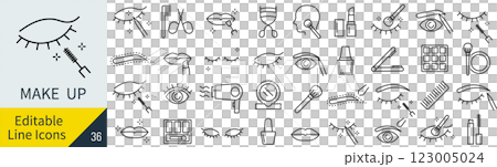 Makeup line icon set Makeup line icon set 123005024