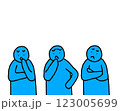 悩んでいる人型の人達 123005699