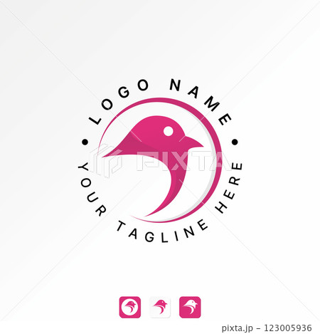 Logo design graphic concept creative premium vector stock image graphic unique side head bird livestock fly farm fauna wildlife feather nature animal 123005936
