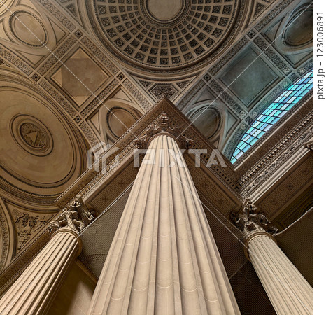Ornate Interior of The Pantheon in Paris 123006891