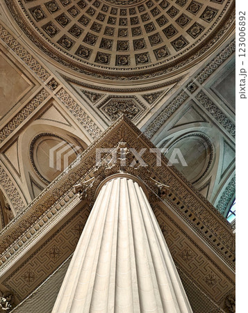 Ornate Interior of The Pantheon in Paris 123006892