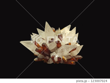 Close-Up View of Orpiment and Calcite Crystals Mineral Specimen Close-Up View of Orpiment and Calcite Crystals Mineral Specimen 123007024