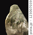 Detailed Close-Up View of Beautiful Moss Quartz Crystal Specimen on Dark Background 123007039