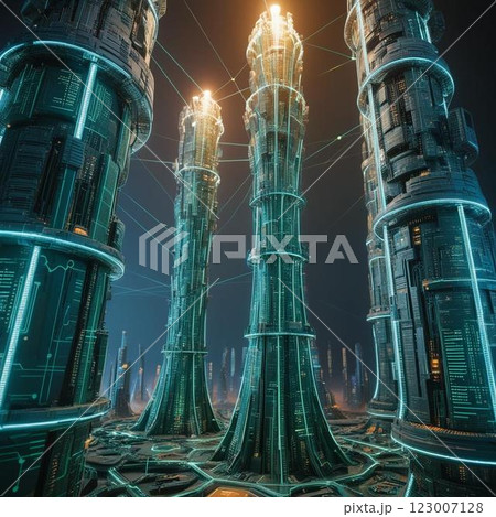デジタル、AI、ビッグデータ、ネットワークなどのイメージ画 デジタル、AI、ビッグデータ、ネットワークなどのイメージ画 123007128