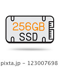 ssd 256 memory outline icon 123007698