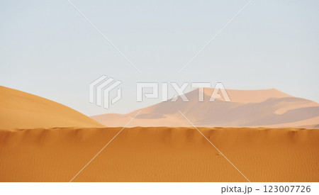 Colder colored sand. Majestic view of amazing landscapes in African desert Colder colored sand. Majestic view of amazing landscapes in African desert 123007726