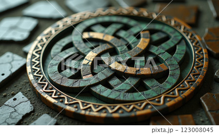 Intricate Victorian Era Ornamental Detail with Elegant Scrollwork and Classical Motifs 123008045