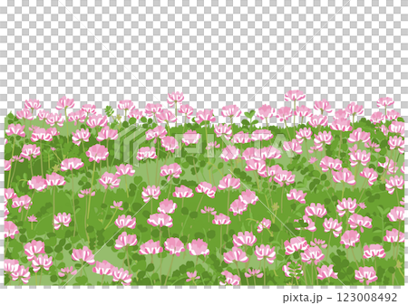 たくさんの花が咲いたれんげ畑 背景イラスト たくさんの花が咲いたれんげ畑 背景イラスト 123008492