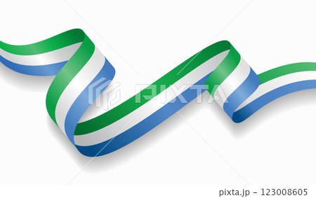 Sierra Leone flag wavy abstract background. Vector illustration. 123008605