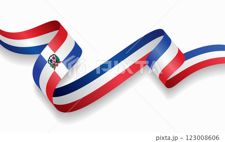 Dominican Republic flag wavy abstract background. Vector illustration. 123008606