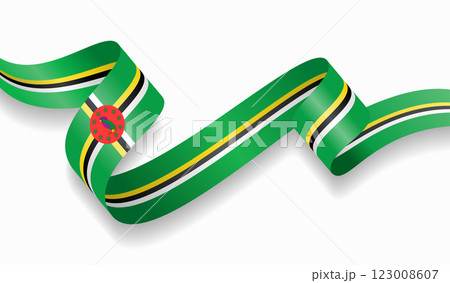 Dominica flag wavy abstract background. Vector illustration. 123008607