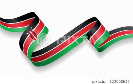 Kenyan flag wavy abstract background. Vector illustration. 123008633