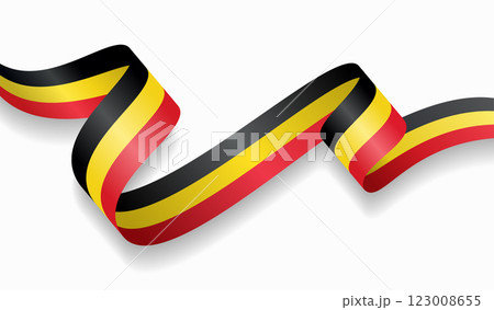 Belgian flag wavy abstract background. Vector illustration. 123008655