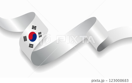 South Korean flag wavy abstract background. Vector illustration. South Korean flag wavy abstract background. Vector illustration. 123008683