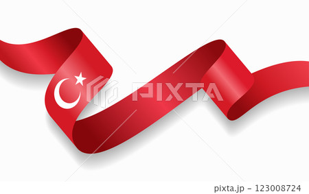 Turkish flag wavy abstract background. Vector illustration. 123008724