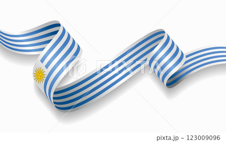 Uruguayan flag wavy abstract background. Vector illustration. Uruguayan flag wavy abstract background. Vector illustration. 123009096