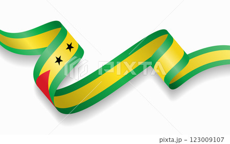 Sao Tome and Principe flag wavy abstract background. Vector illustration. 123009107