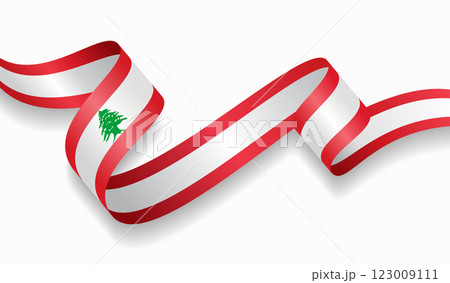 Lebanese flag wavy abstract background. Vector illustration. 123009111