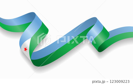 Djibouti flag wavy abstract background. Vector illustration. 123009223