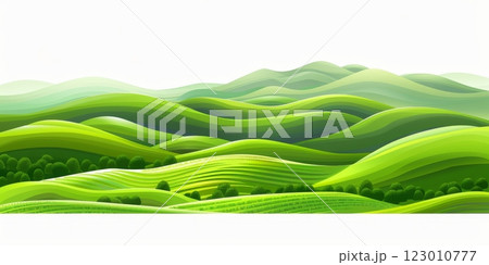 Green grassy hills isolated on white background 123010777