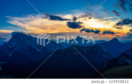National Nature Park Tre Cime In the Dolomites Alps. Beautiful nature of Italy. National Nature Park Tre Cime In the Dolomites Alps. Beautiful nature of Italy. 123010812