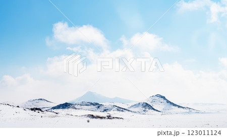 low snow-covered mountain Shirak region of Armenia low snow-covered mountain Shirak region of Armenia 123011124