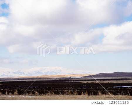 plowed field in Aragatsotn Province of Armenia plowed field in Aragatsotn Province of Armenia 123011126