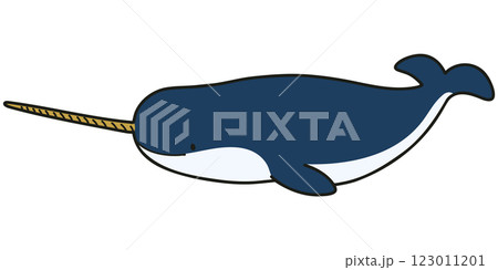 シンプルで可愛いイッカクのイラスト シンプルで可愛いイッカクのイラスト 123011201