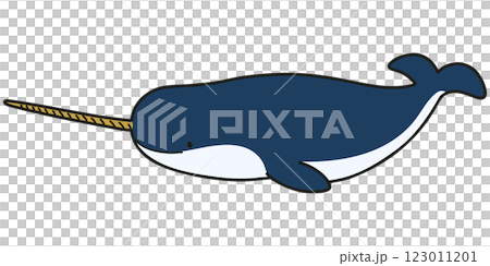 シンプルで可愛いイッカクのイラスト シンプルで可愛いイッカクのイラスト 123011201