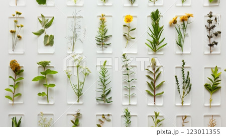 Collection Of Plant Specimens Preserved 123011355