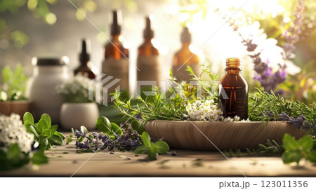 Power Of Herbs For Human Health. Herbalist Advertising 123011356