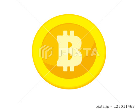 ビットコインのシンボルマーク アイコン ベクターイラスト 123011465