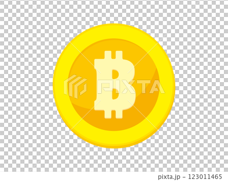 ビットコインのシンボルマーク アイコン ベクターイラスト 123011465