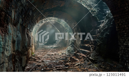 Dark Subterranean Tunnel System Background 123011491