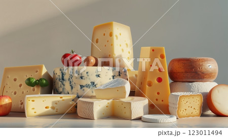 Group of various cheeses including gruyere, provolone, parmigiano-reggiano, cheddar, and more Group of various cheeses including gruyere, provolone, parmigiano-reggiano, cheddar, and more 123011494