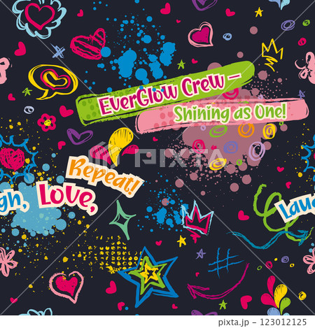 Colorful Doodle Background with Motivational Text 123012125