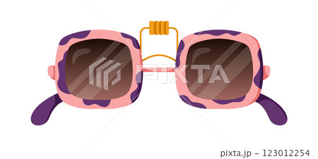 Square oversized sunglasses with pink and purple pattern 123012254